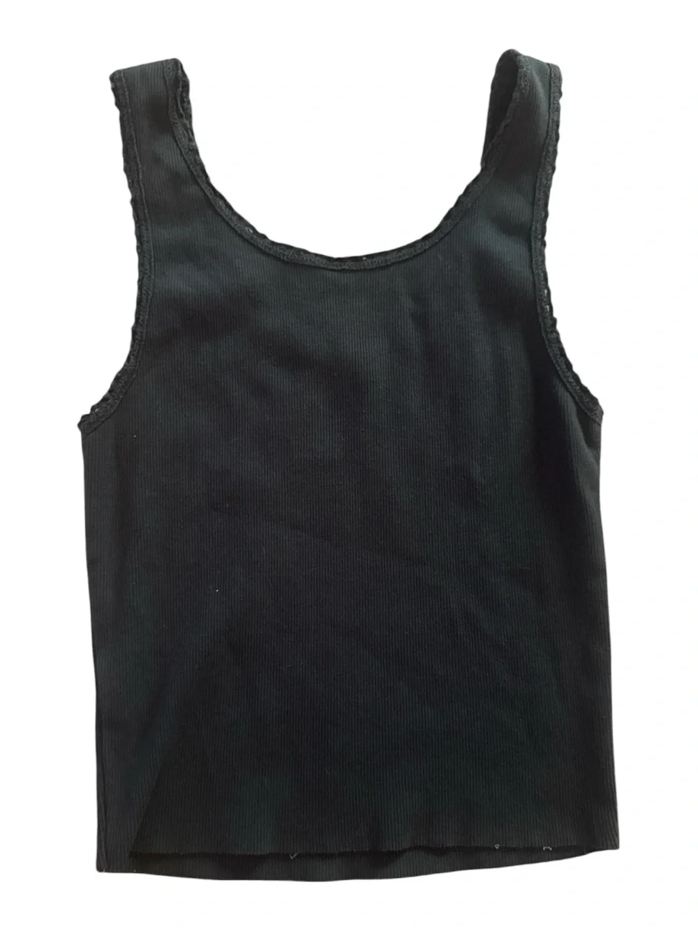 RSQ Black Ribbed Tank with White Star Graphic Girls Size Small 95% Cotton Shirt